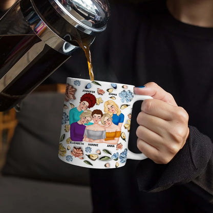 Mother & Daughter Forever Linked Together - 3D Inflated Effect Printed Mug, Personalized White Edge-to-Edge Mug