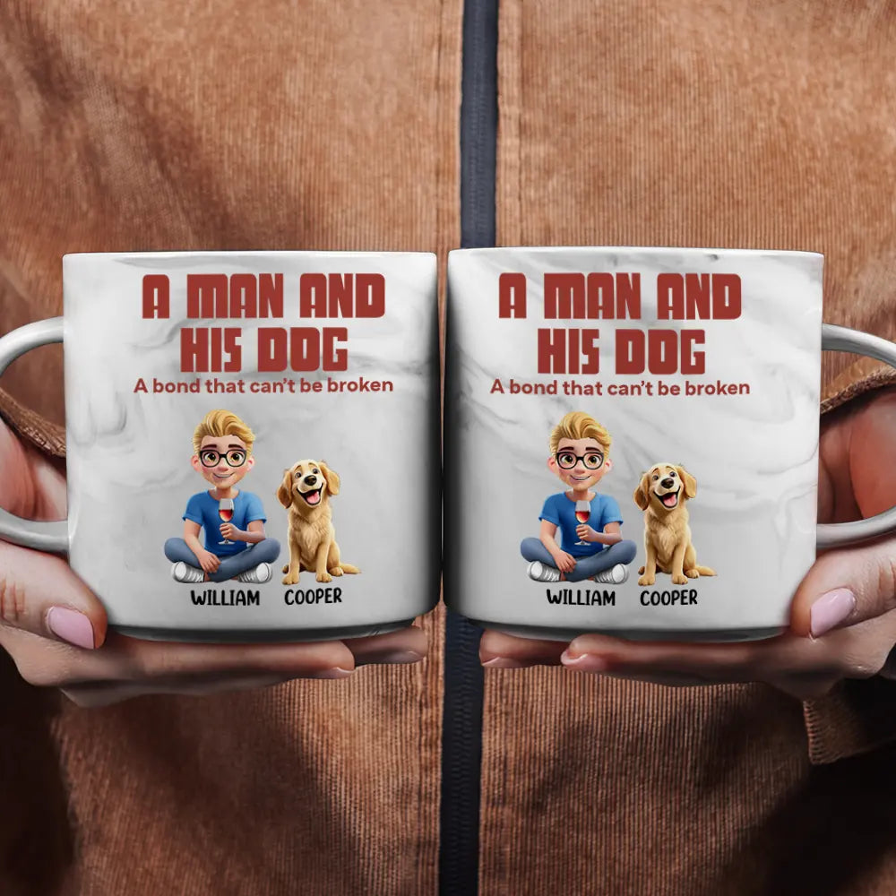 A Bond That Can't Be Broken Dog Mom Dog Dad - Personalized Marble Mug