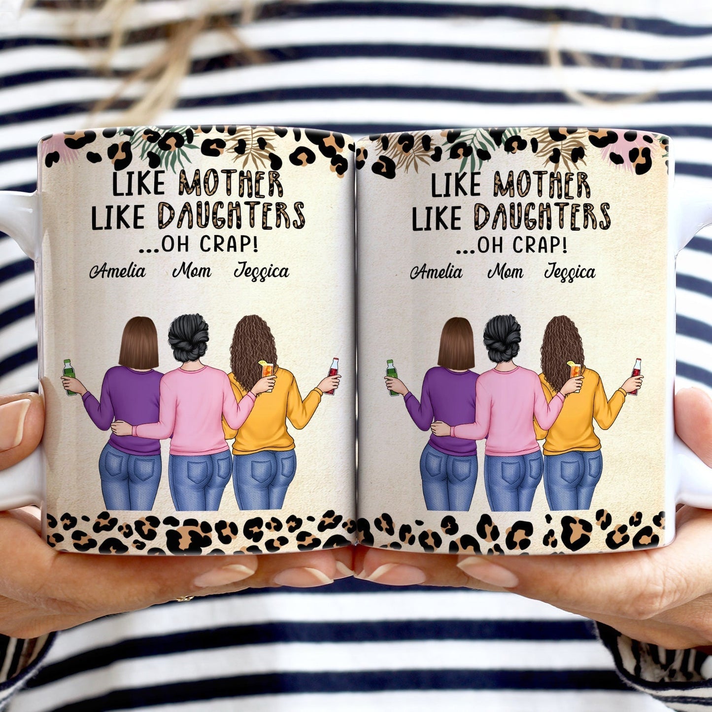 Like Mother Like Daughter - Gift For Mom, Mother, Grandma, Daughter - Personalized White Edge-to-Edge Mug