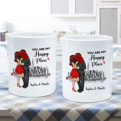 Elegant Couple Skyline Personalized Mug