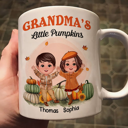 Happy Doll Kids Grandma Mom Fall Season Personalized Mug