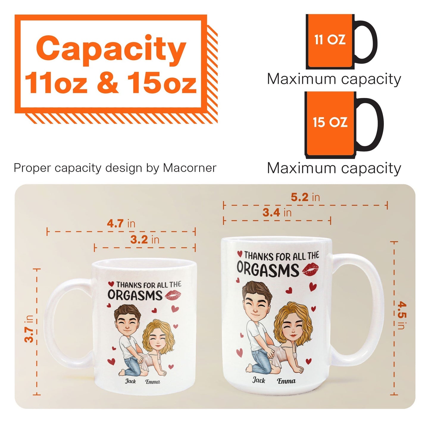 Naughty Couple Thanks For All The Orgasms - Personalized Mug