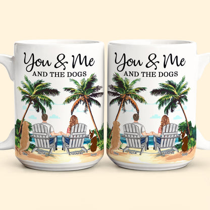 Personalized White Ceramic Mug You & Me and the Dogs, Custom Mug for Couples with Their Dogs, Perfect Gift for Dog Lovers,