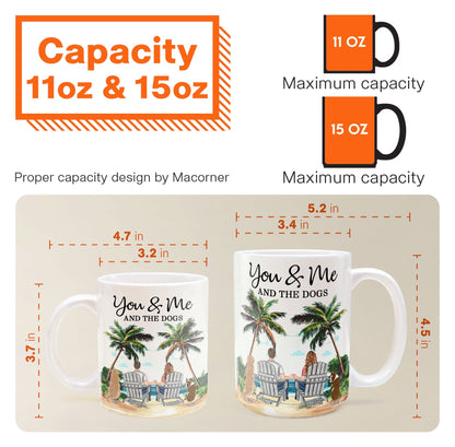 New Version Beach Scene You & Me And The Dogs - Personalized Mug