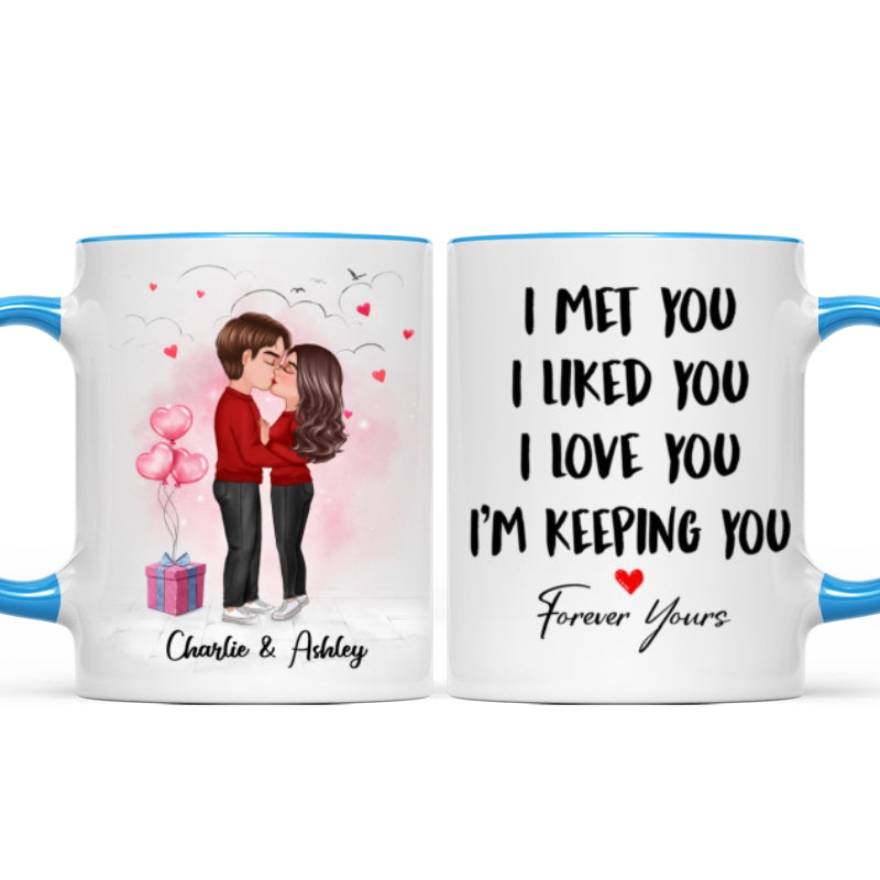 Couple Kissing I Met You I Love You Valentine's Day Gift Personalized Mug