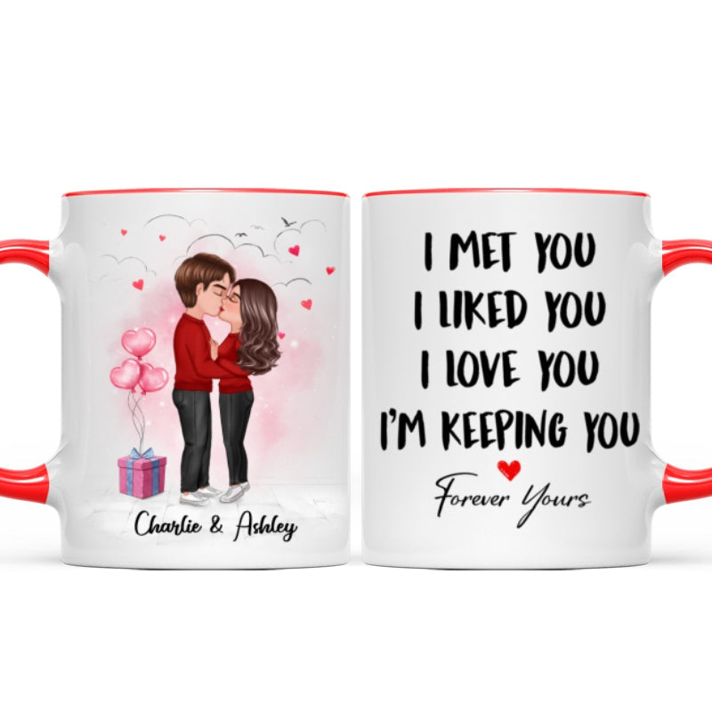 Couple Kissing I Met You I Love You Valentine's Day Gift Personalized Mug