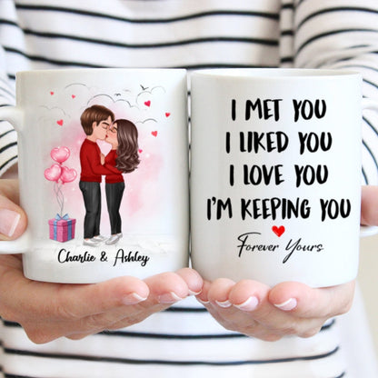 Couple Kissing I Met You I Love You Valentine's Day Gift Personalized Mug