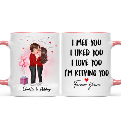 Couple Kissing I Met You I Love You Valentine's Day Gift Personalized Mug