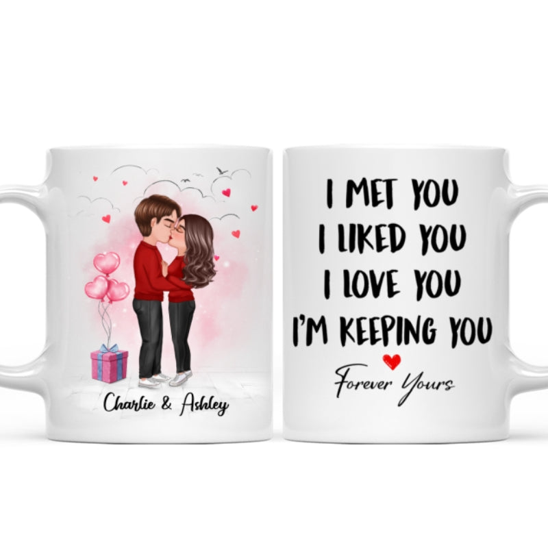 Couple Kissing I Met You I Love You Valentine's Day Gift Personalized Mug