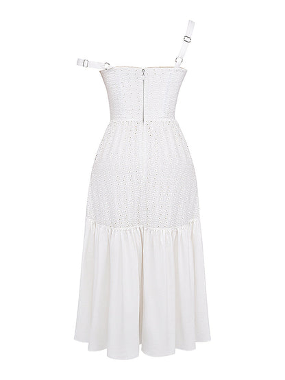Vintage Sweetheart Neck Cotton Midi Sundress