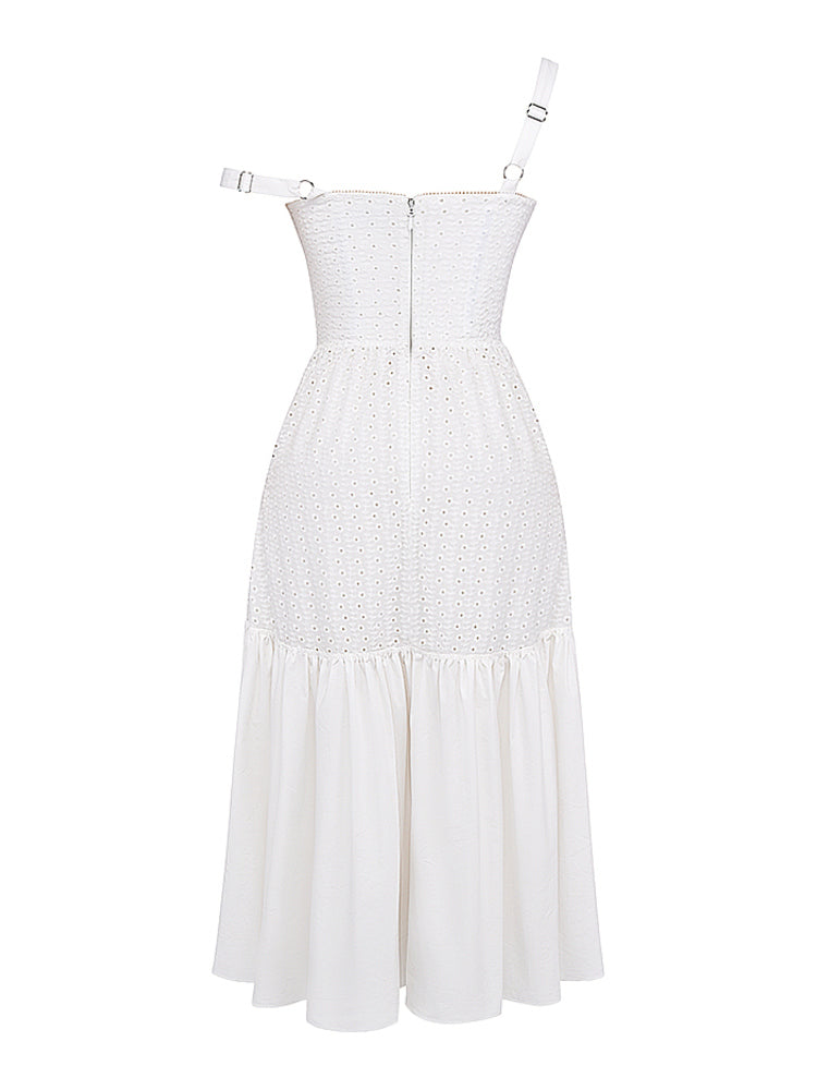 Vintage Sweetheart Neck Cotton Midi Sundress
