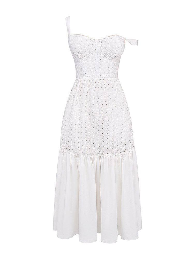 Vintage Sweetheart Neck Cotton Midi Sundress