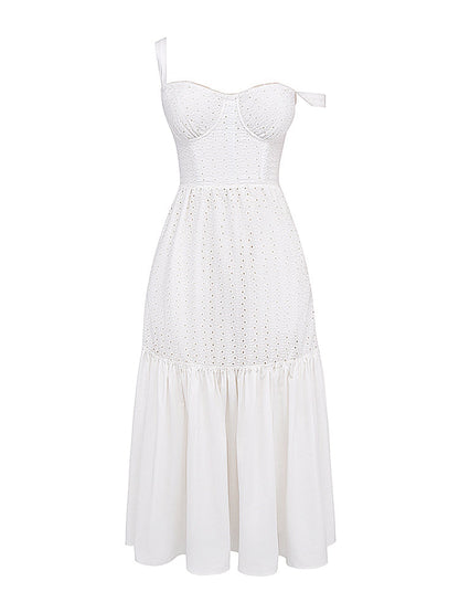 Vintage Sweetheart Neck Cotton Midi Sundress