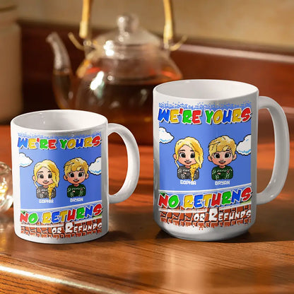 No Returns Or Refunds Pixel Art Kids - Personalized White Edge-to-Edge Mug
