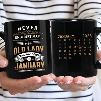 Never Underestimate An Old Lady Birthday Gift Personalized Mug