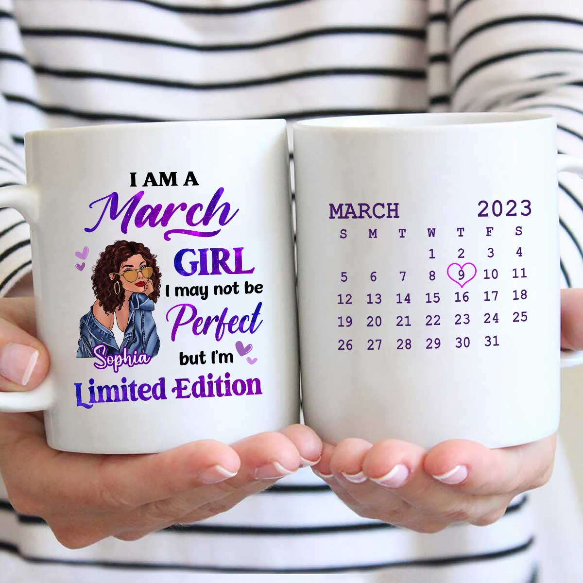 Fashion Girl Limited Edition Birthday Gift Calendar Date Personalized Mug
