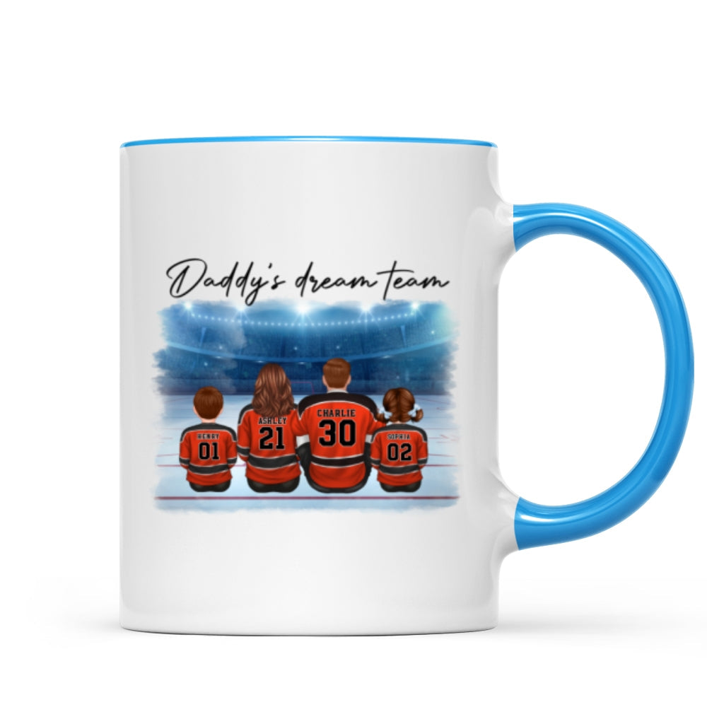 Family Team Sitting Hockey Personalized Mug, Canada Day Gift For Him, Gift For Husband, Gift For Family