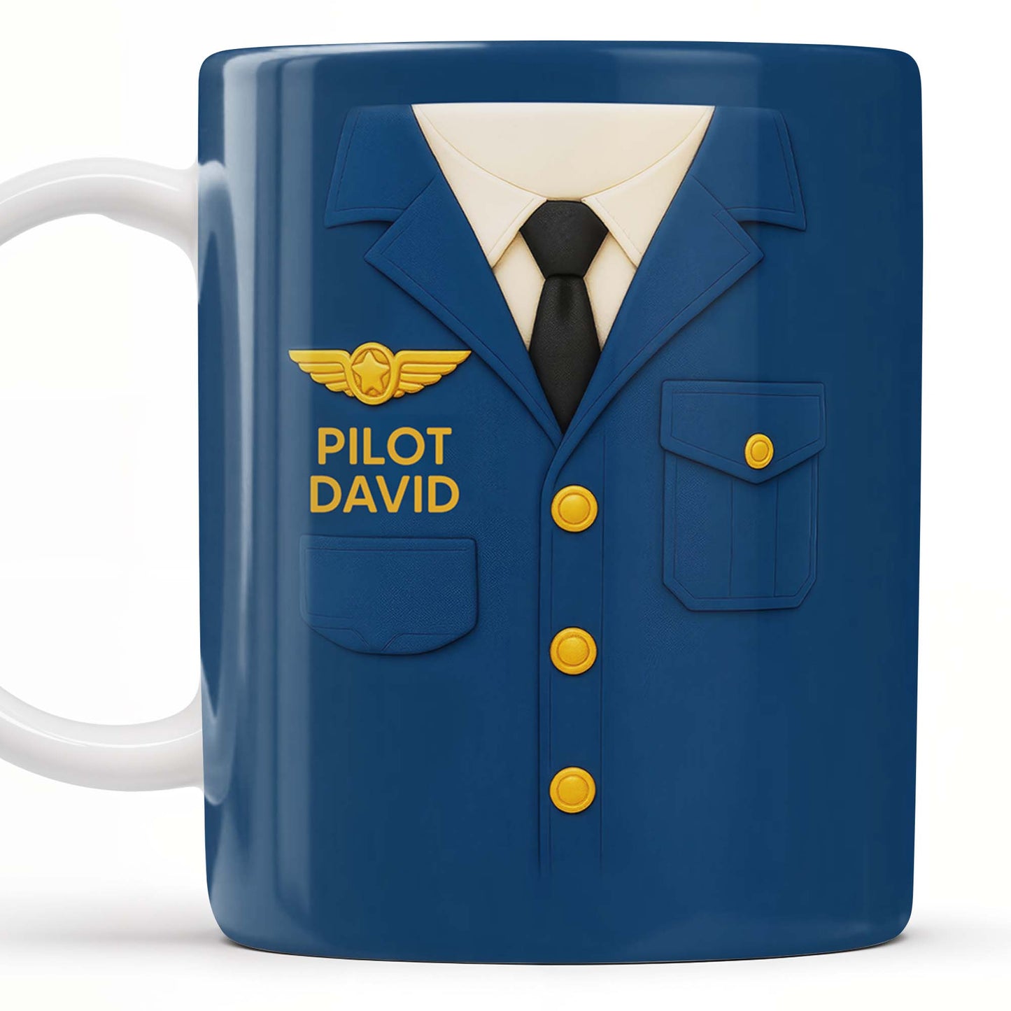 Celebrate The Love For Aviation With This Custom Pilot Uniform Design, Wings Badge - Personalized Custom Coffee Mug - OFC004_MG