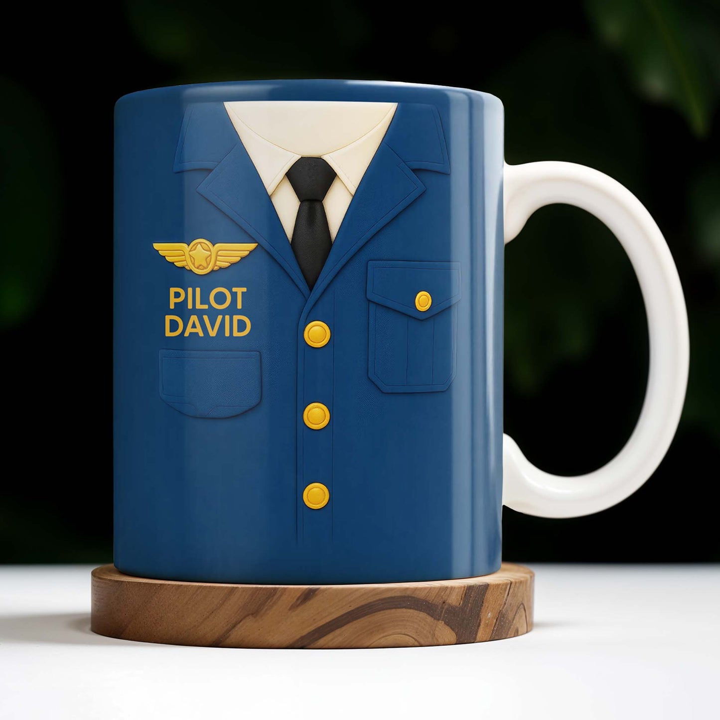 Celebrate The Love For Aviation With This Custom Pilot Uniform Design, Wings Badge - Personalized Custom Coffee Mug - OFC004_MG