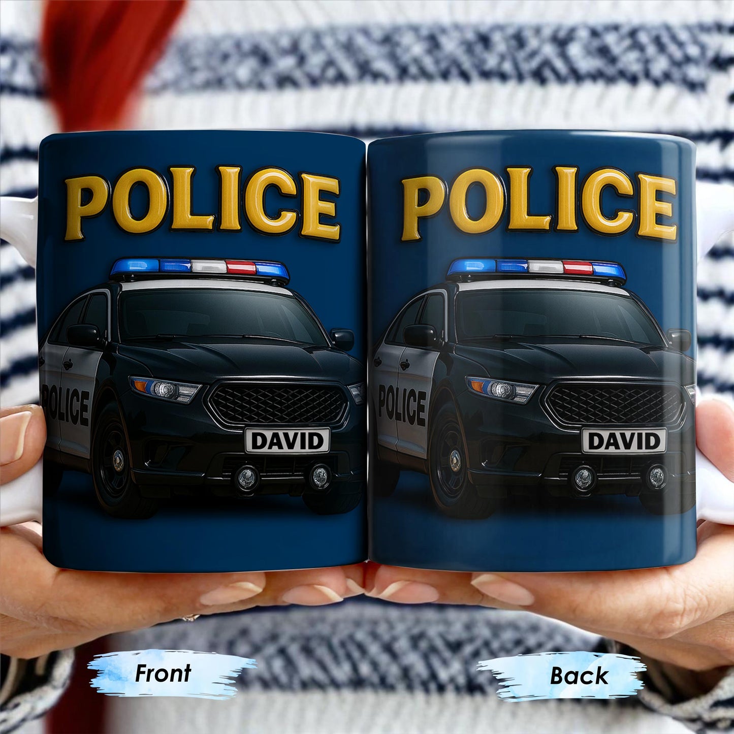 Police, Police Car And Siren - Personalized Custom Coffee Mug - OFC006_MG