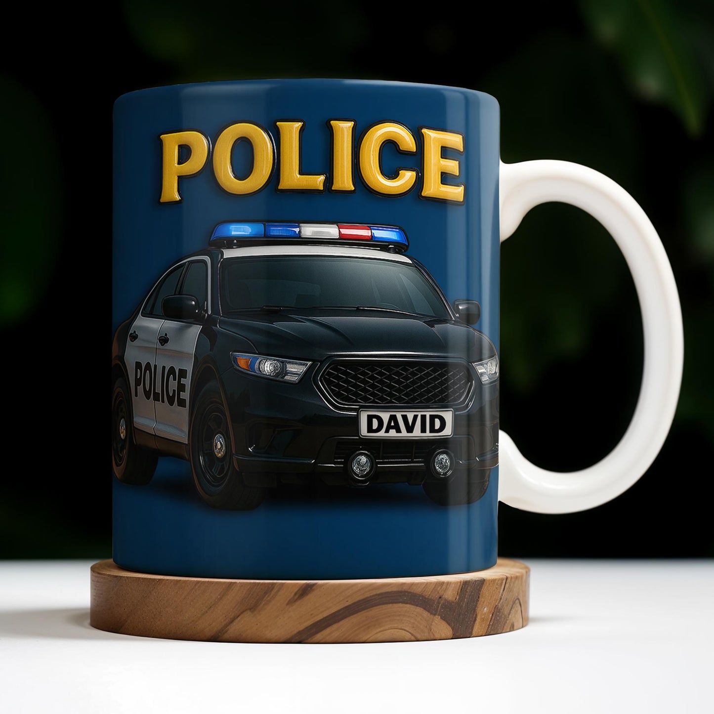 Police, Police Car And Siren - Personalized Custom Coffee Mug - OFC006_MG