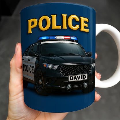 Police, Police Car And Siren - Personalized Custom Coffee Mug - OFC006_MG