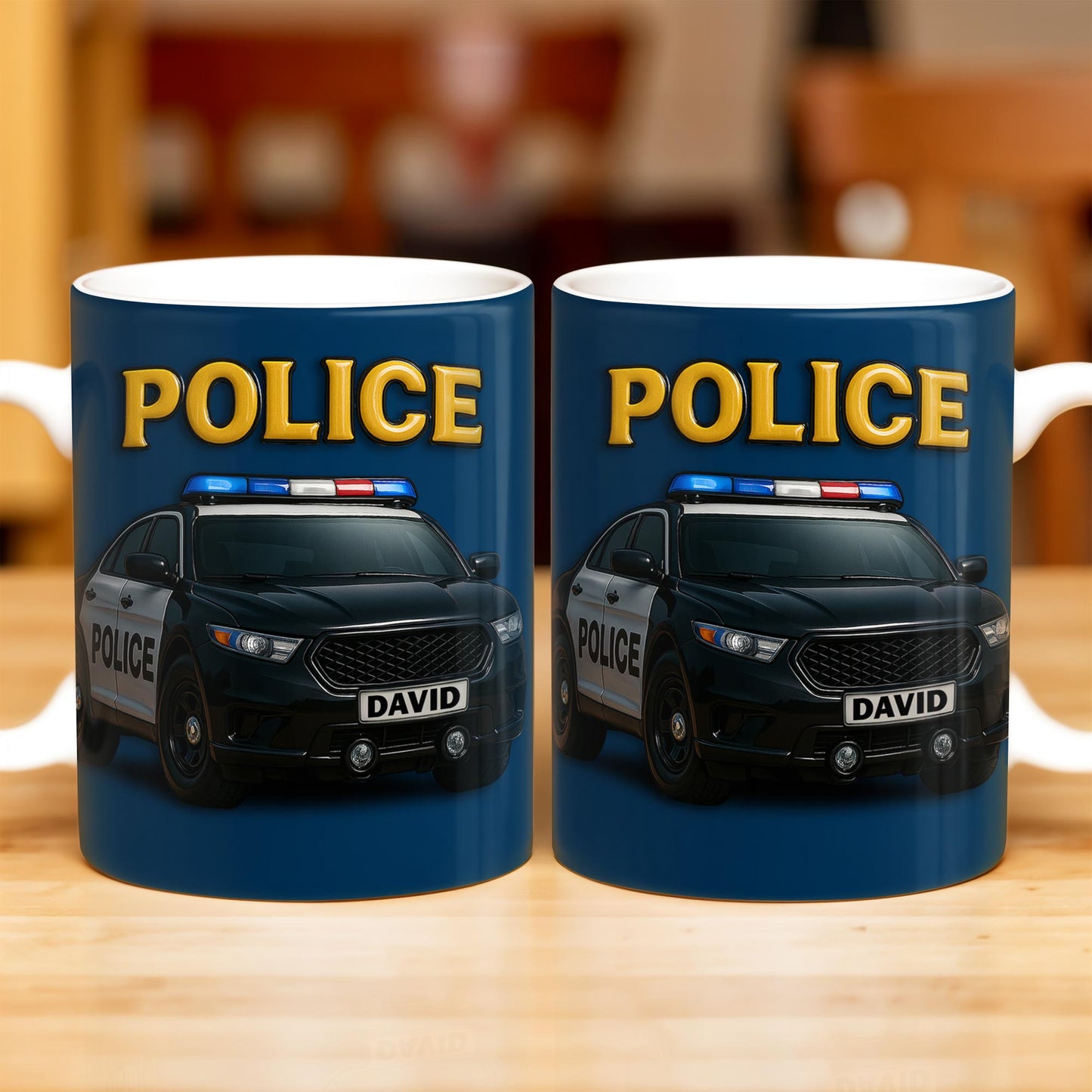 Police, Police Car And Siren - Personalized Custom Coffee Mug - OFC006_MG