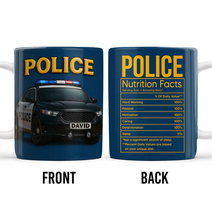 Police Nutrition Facts, Police Car And Police Badge - Personalized Custom Coffee Mug - OFC011_MG