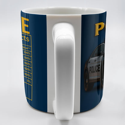 Police Nutrition Facts, Police Car And Police Badge - Personalized Custom Coffee Mug - OFC011_MG