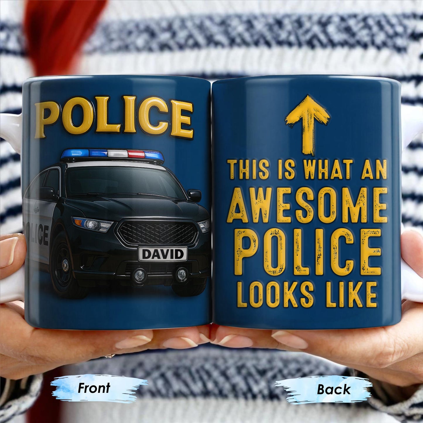 This Is What An Awesome Police Looks Like, Police Car And Badge - Personalized Custom Coffee Mug - OFC012_MG