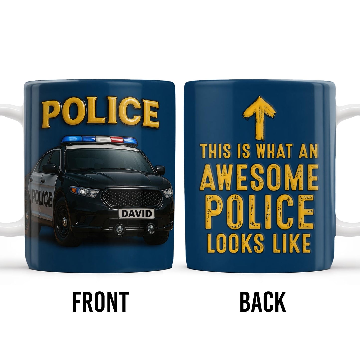 This Is What An Awesome Police Looks Like, Police Car And Badge - Personalized Custom Coffee Mug - OFC012_MG