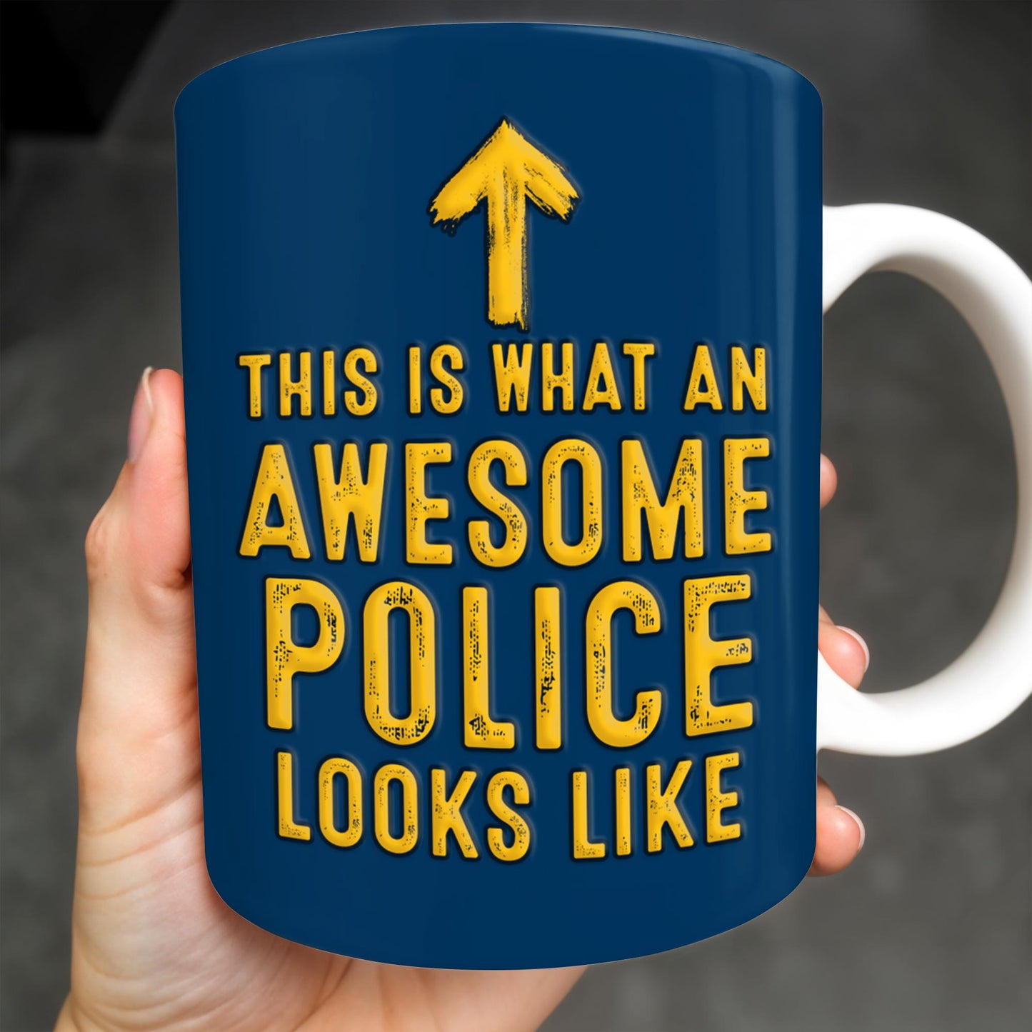 This Is What An Awesome Police Looks Like, Police Car And Badge - Personalized Custom Coffee Mug - OFC012_MG