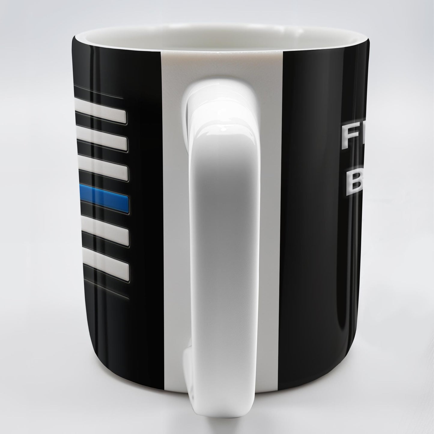 I Can't Fix Stupid But I Can Cuff It, Handcuffs and Thin Blue Line Flag - Personalized Custom Coffee Mug - OFC017_MG