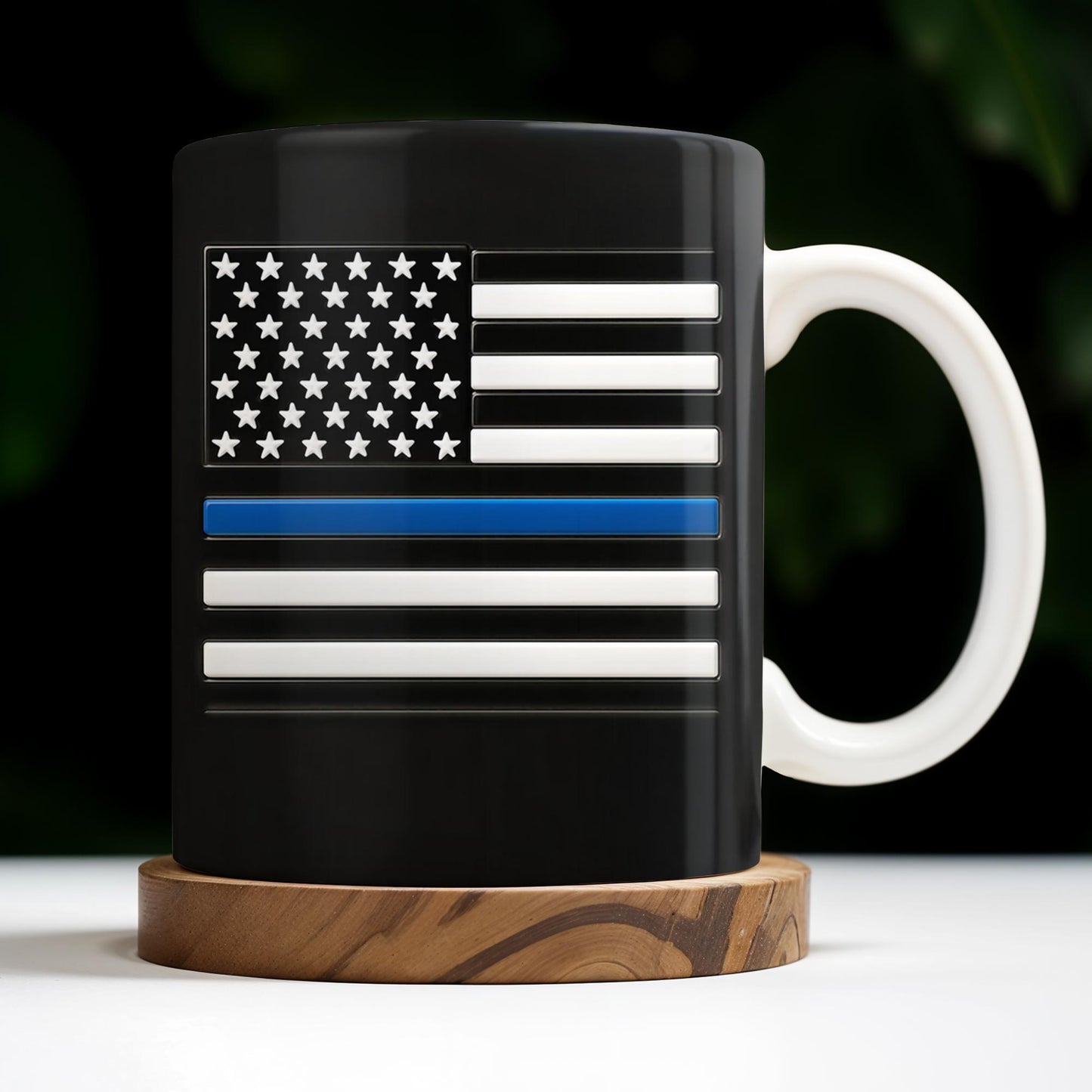 I Can't Fix Stupid But I Can Cuff It, Handcuffs and Thin Blue Line Flag - Personalized Custom Coffee Mug - OFC017_MG