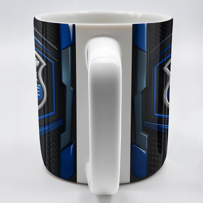 Back The Blue, Shield and Stars - Personalized Custom Coffee Mug - OFC018_MG