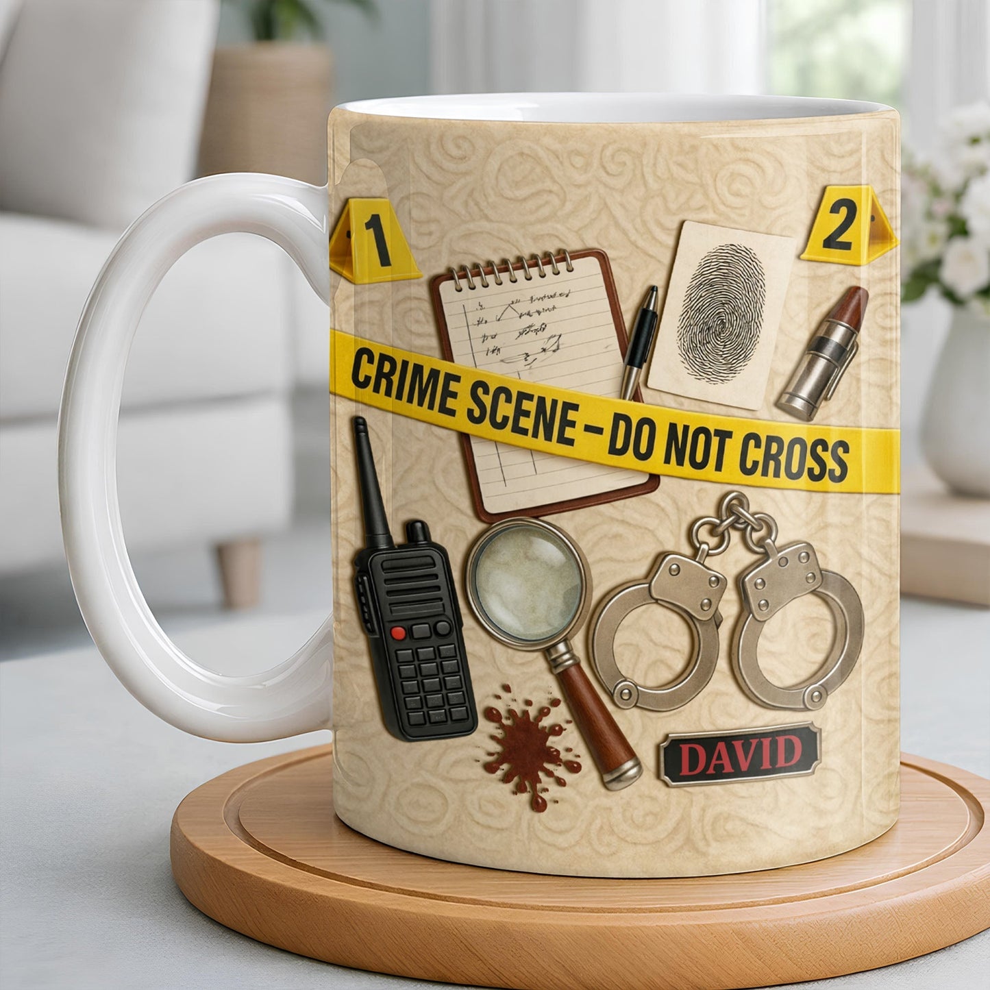Crime Scene Do Not Cross Mystery Inspired Mug Design - Personalized Custom Coffee Mug - OFC027_MG