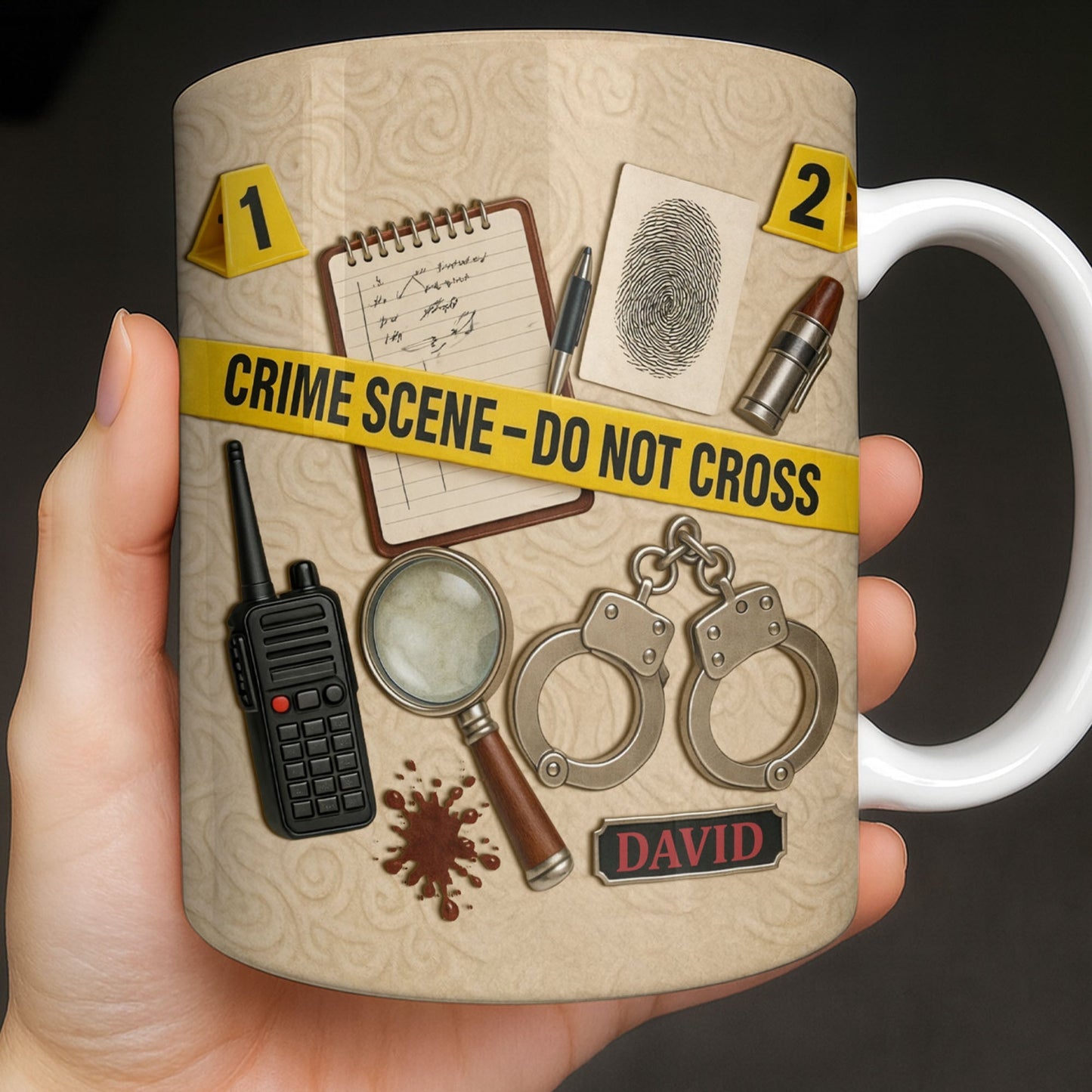 Crime Scene Do Not Cross Mystery Inspired Mug Design - Personalized Custom Coffee Mug - OFC027_MG