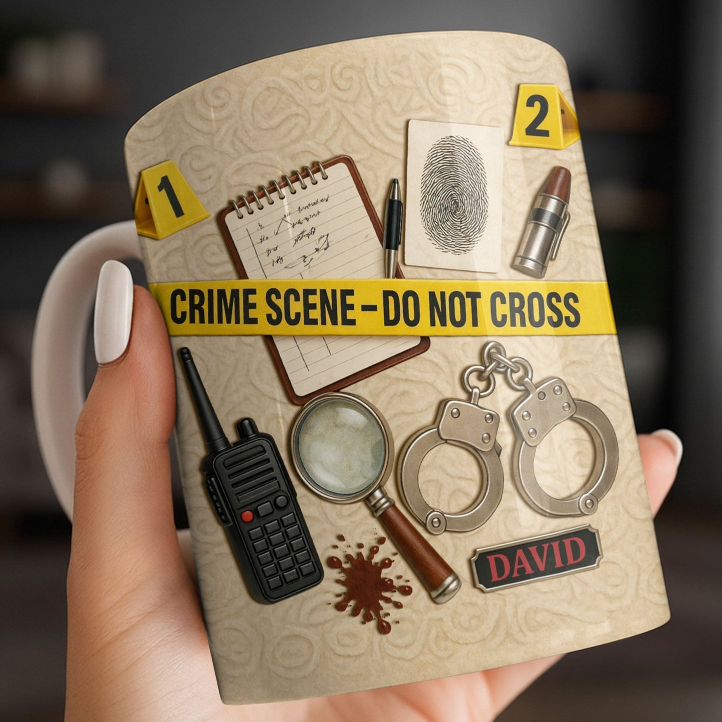 Crime Scene Do Not Cross Mystery Inspired Mug Design - Personalized Custom Coffee Mug - OFC027_MG