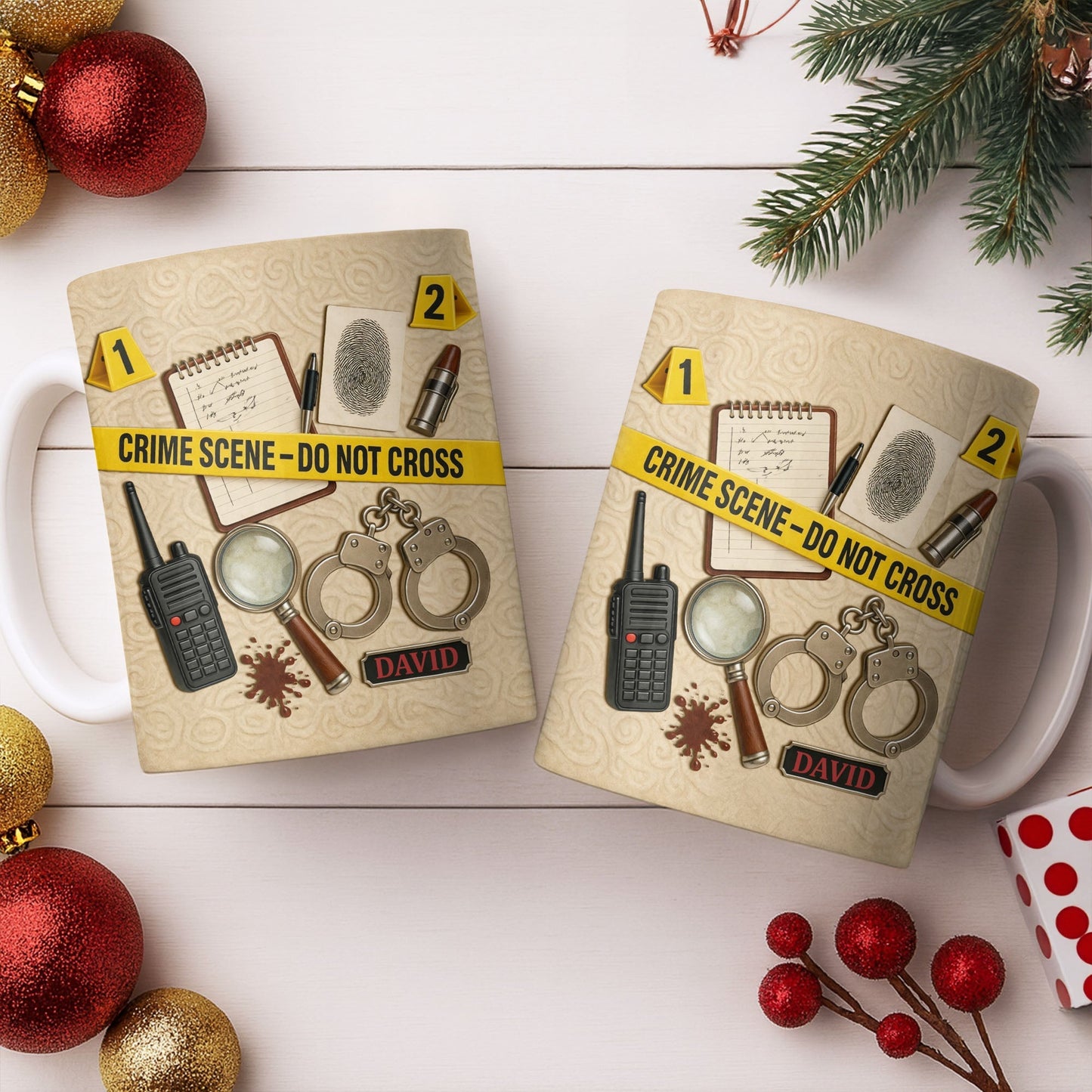 Crime Scene Do Not Cross Mystery Inspired Mug Design - Personalized Custom Coffee Mug - OFC027_MG