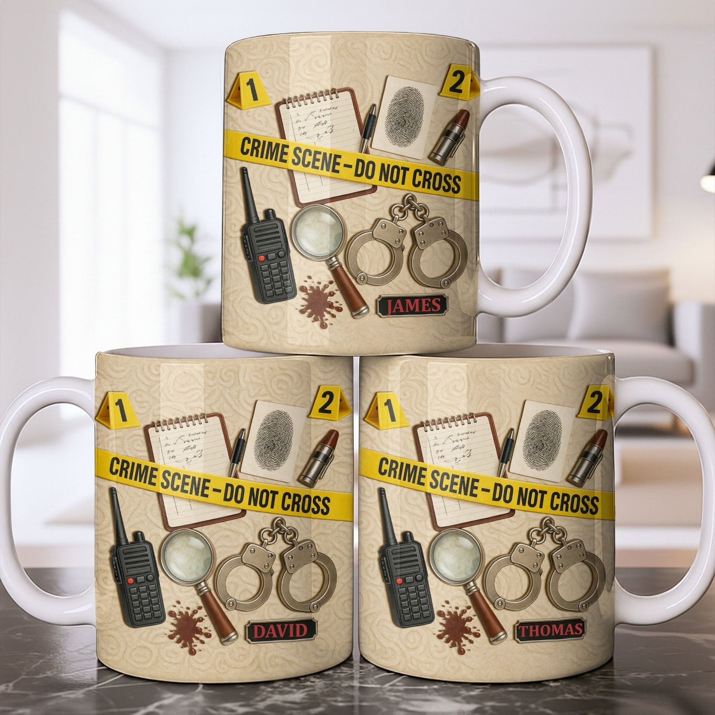 Crime Scene Do Not Cross Mystery Inspired Mug Design - Personalized Custom Coffee Mug - OFC027_MG