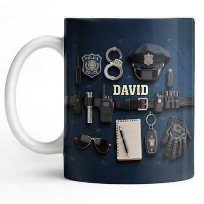 Celebrate Your Dedication And Courage Police Officer Essential Gear - Personalized Custom Coffee Mug - OFC028_MG