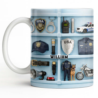 Celebrate Your Heroic Loved One With Custom Police Officer Essentials - Personalized Custom Coffee Mug - OFC029_MG