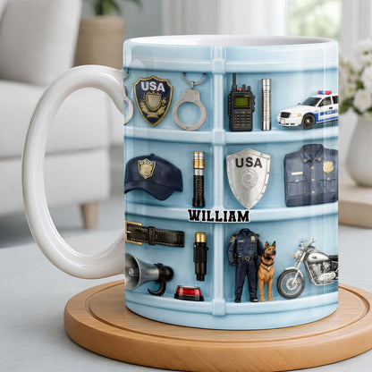 Celebrate Your Heroic Loved One With Custom Police Officer Essentials - Personalized Custom Coffee Mug - OFC029_MG
