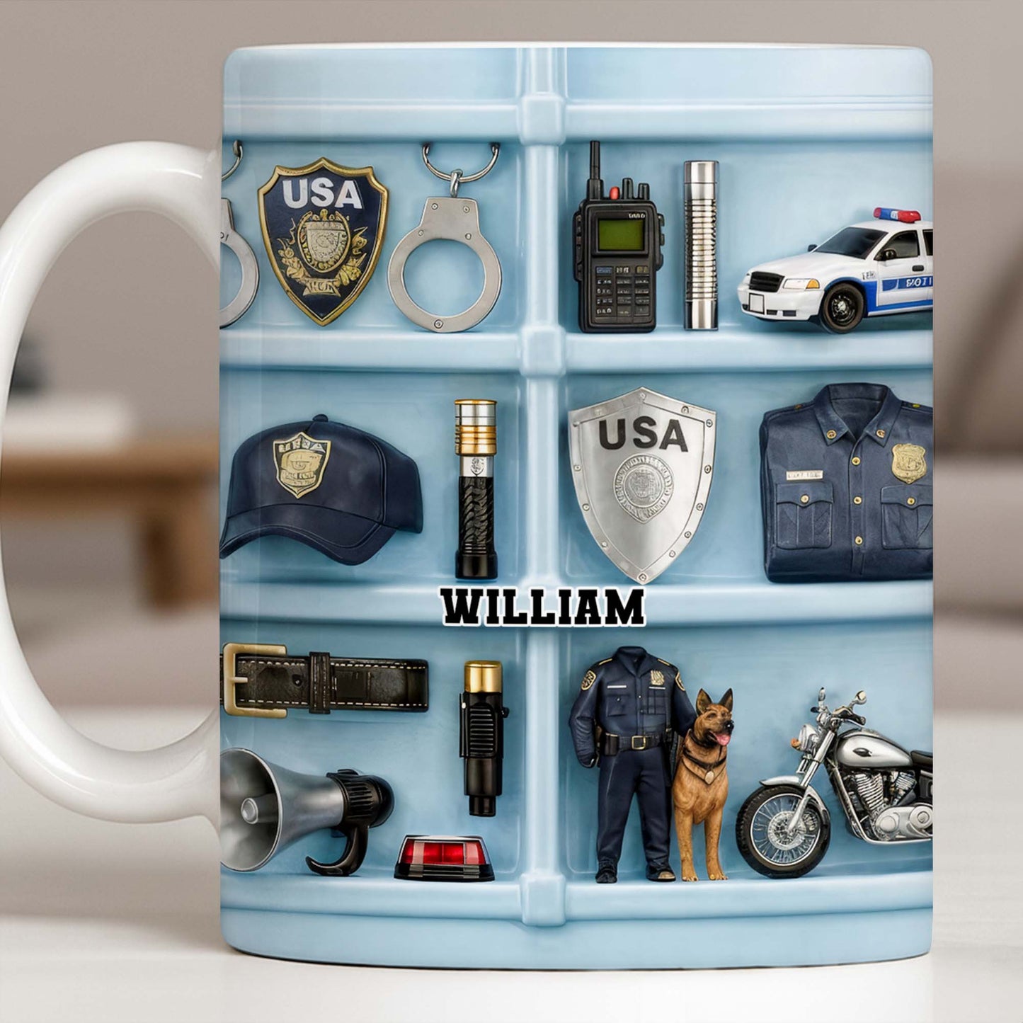 Celebrate Your Heroic Loved One With Custom Police Officer Essentials - Personalized Custom Coffee Mug - OFC029_MG