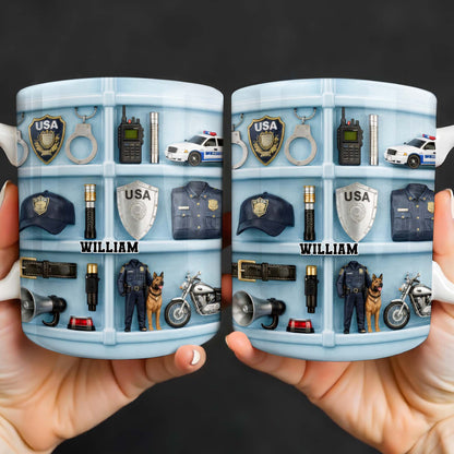 Celebrate Your Heroic Loved One With Custom Police Officer Essentials - Personalized Custom Coffee Mug - OFC029_MG