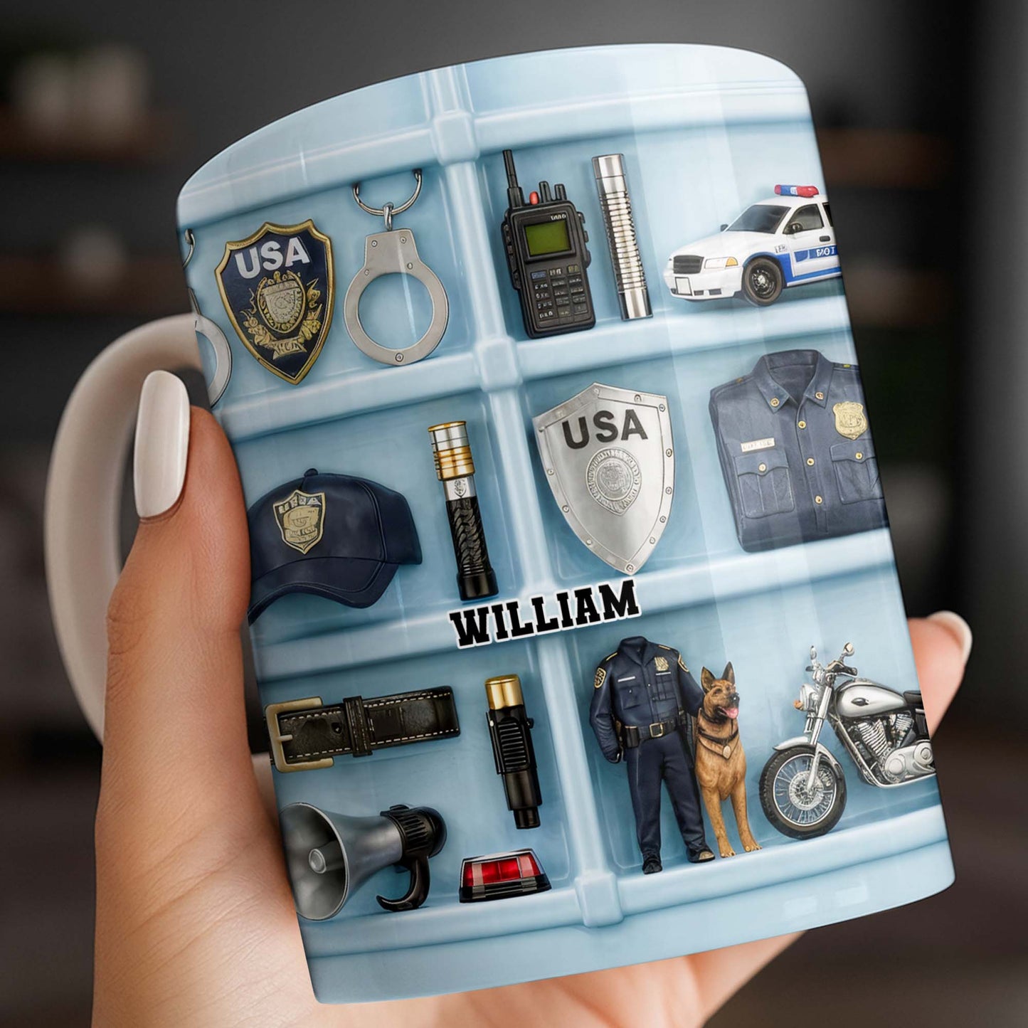 Celebrate Your Heroic Loved One With Custom Police Officer Essentials - Personalized Custom Coffee Mug - OFC029_MG