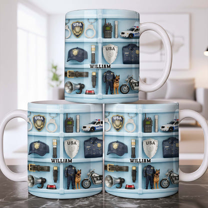 Celebrate Your Heroic Loved One With Custom Police Officer Essentials - Personalized Custom Coffee Mug - OFC029_MG