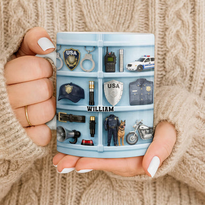 Celebrate Your Heroic Loved One With Custom Police Officer Essentials - Personalized Custom Coffee Mug - OFC029_MG