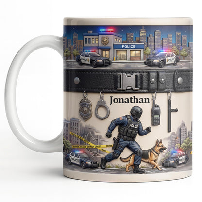 Honor Your Hero With This Custom Police Themed Mug - Personalized Custom Coffee Mug - OFC046_MG