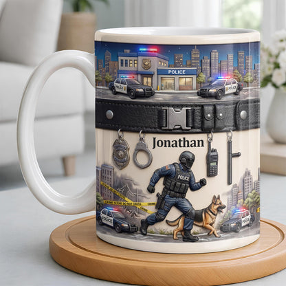 Honor Your Hero With This Custom Police Themed Mug - Personalized Custom Coffee Mug - OFC046_MG